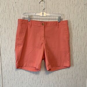 Talbots Salmon Women's Sz 10 Relaxed Chino 7” Inseam Shorts Summer Beach